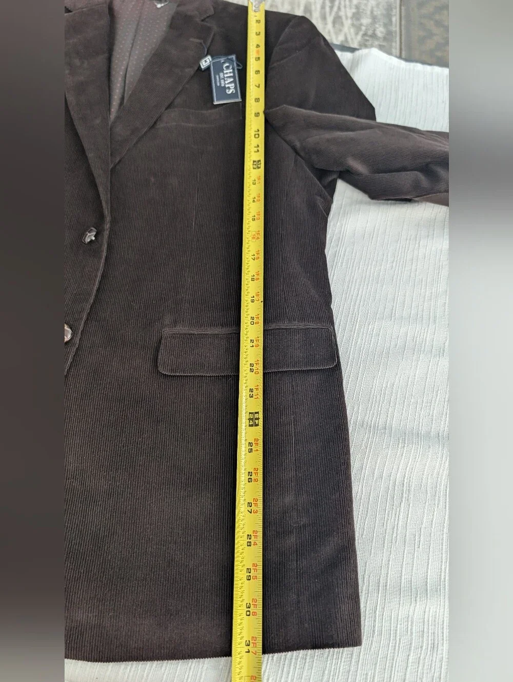 NWT Chaps Dark Brown Corduroy Sport Coat - Sz 42 L.